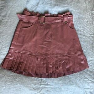 Zara pink faux leather skirt